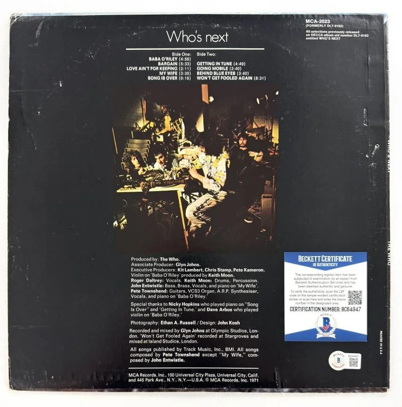 Pete Townshend — Pete Townshend The Who Signed Autograph Album Record - Who's Next w/ Beckett COA, изображение 2