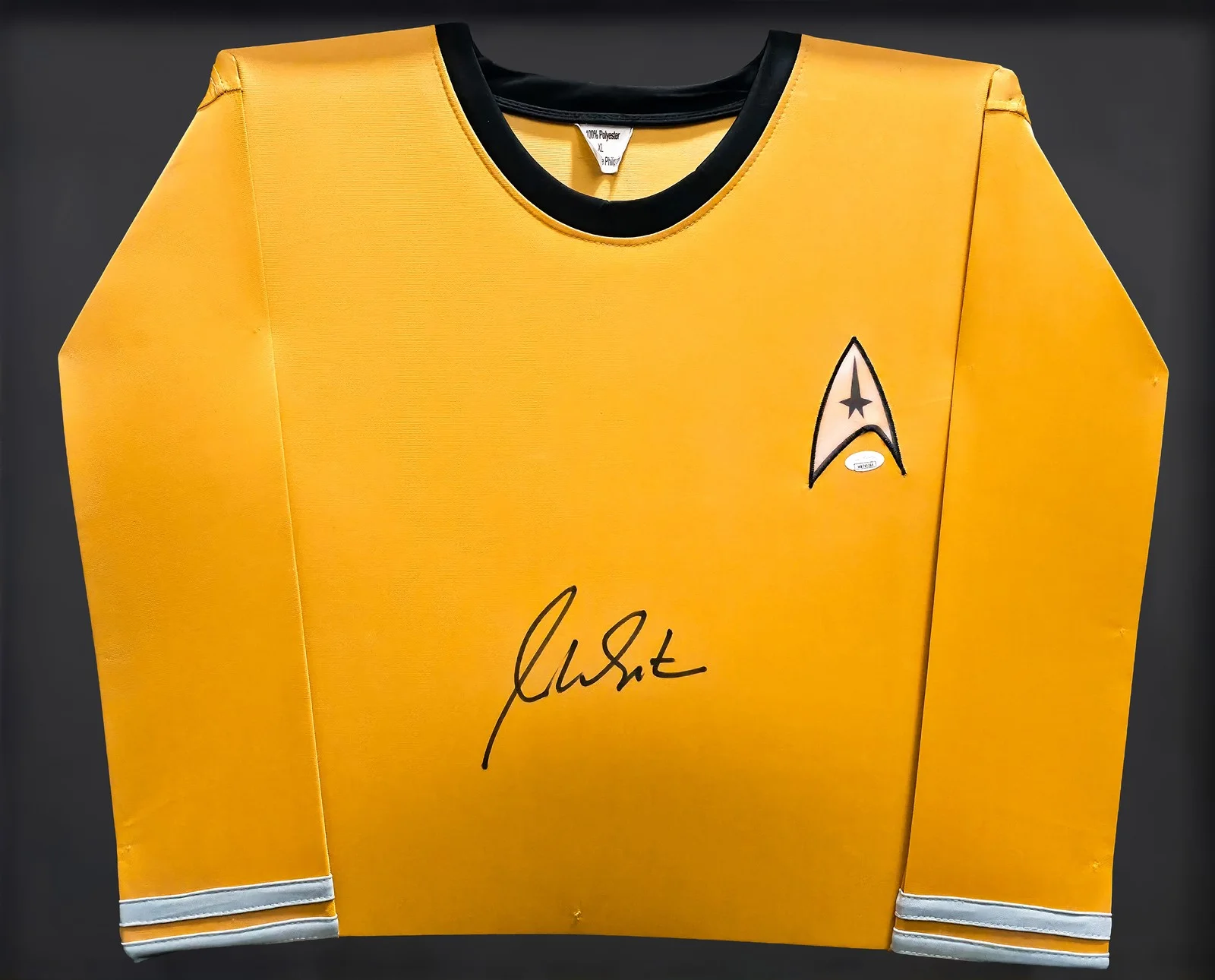 Star Trek — Star Trek William Shatner Signed Framed Gold Uniform Jersey JSA, image 2