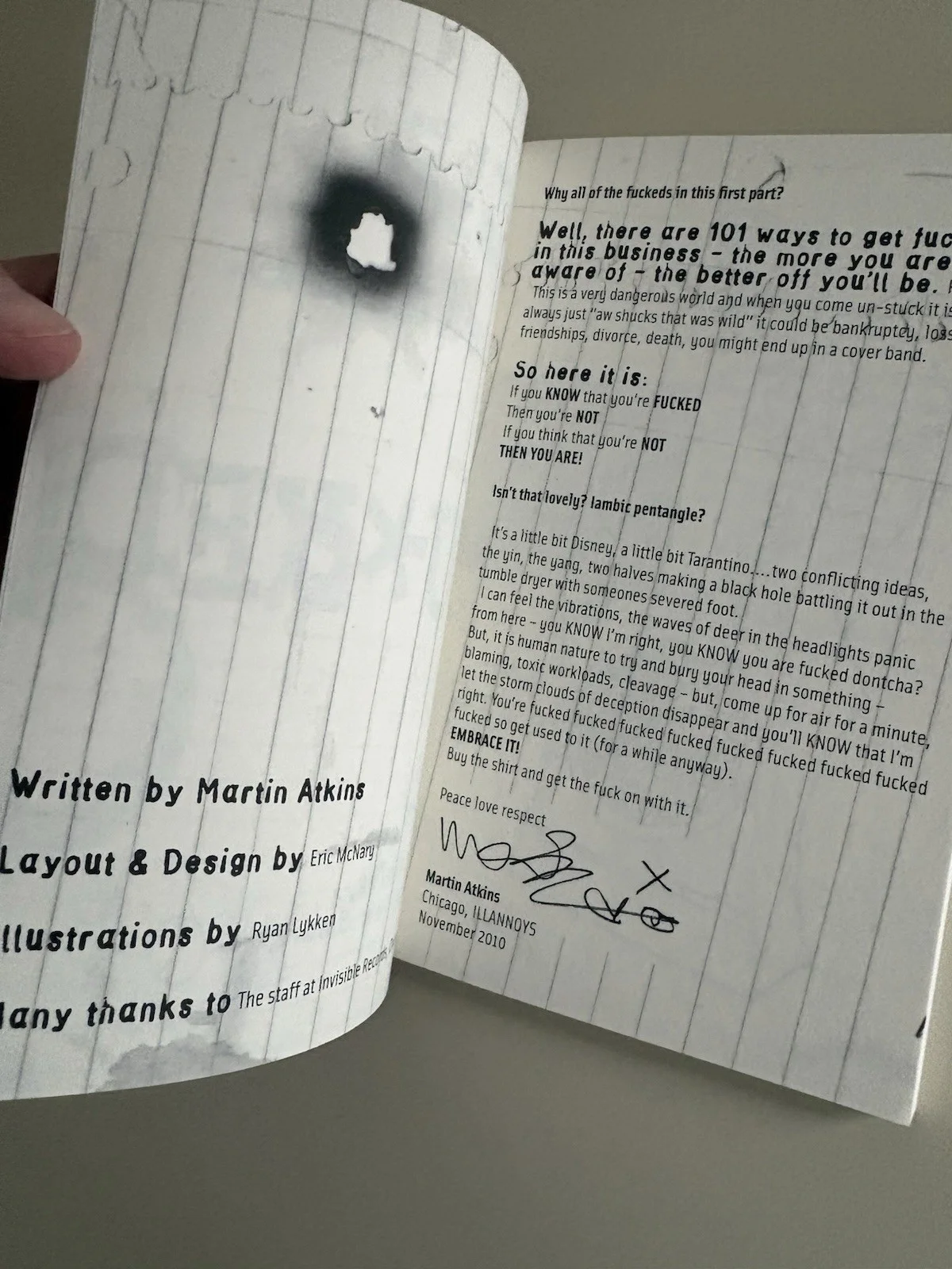 Martin Atkins SIGNED Welcome To The Music Business PIL NIN Pigface Killing Joke, изображение 3