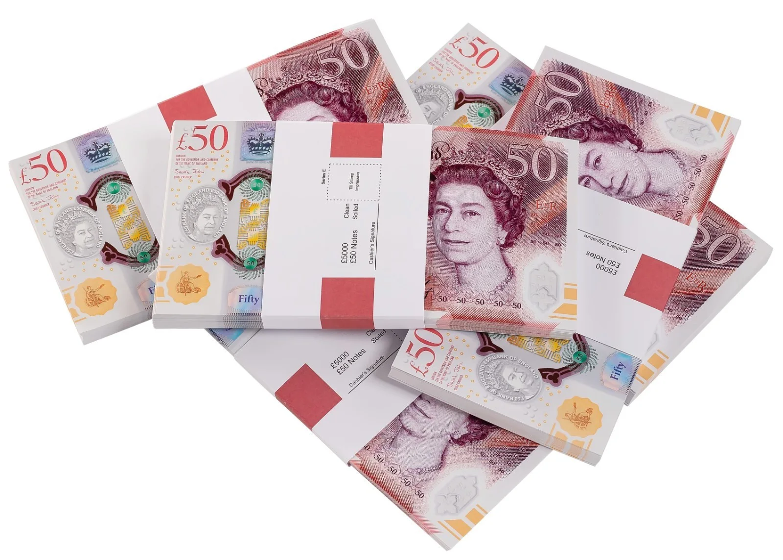 £50 GBP REPLICA MONEY 100 BANK NOTES - UK POUNDS, CASH FOR MOVIES PHOTOS PRANKS, изображение 2