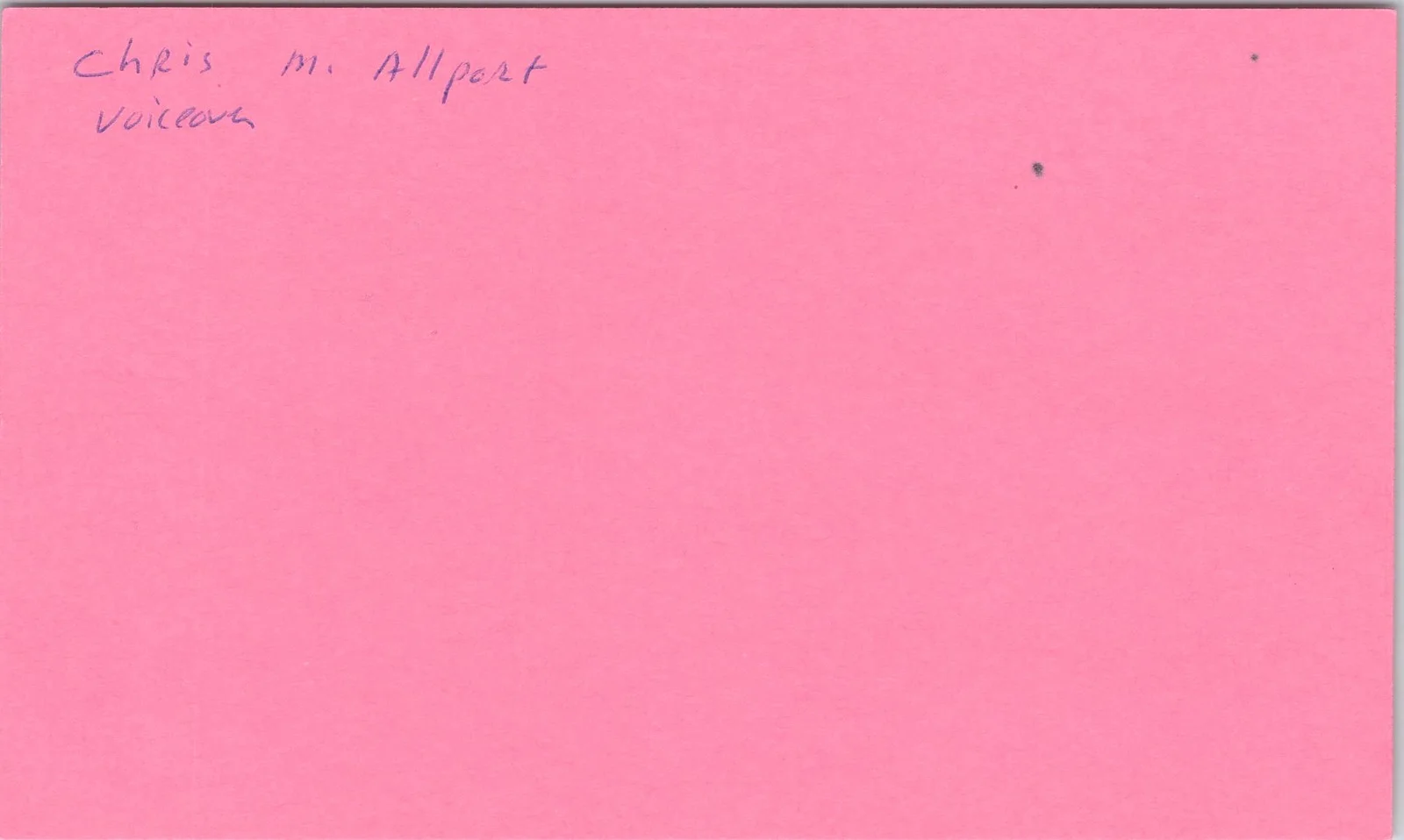 Chris M. Allport — Chris M. Allport Signed 3x5 Index Card Peter Pan & the Pirates Autographed, image 2