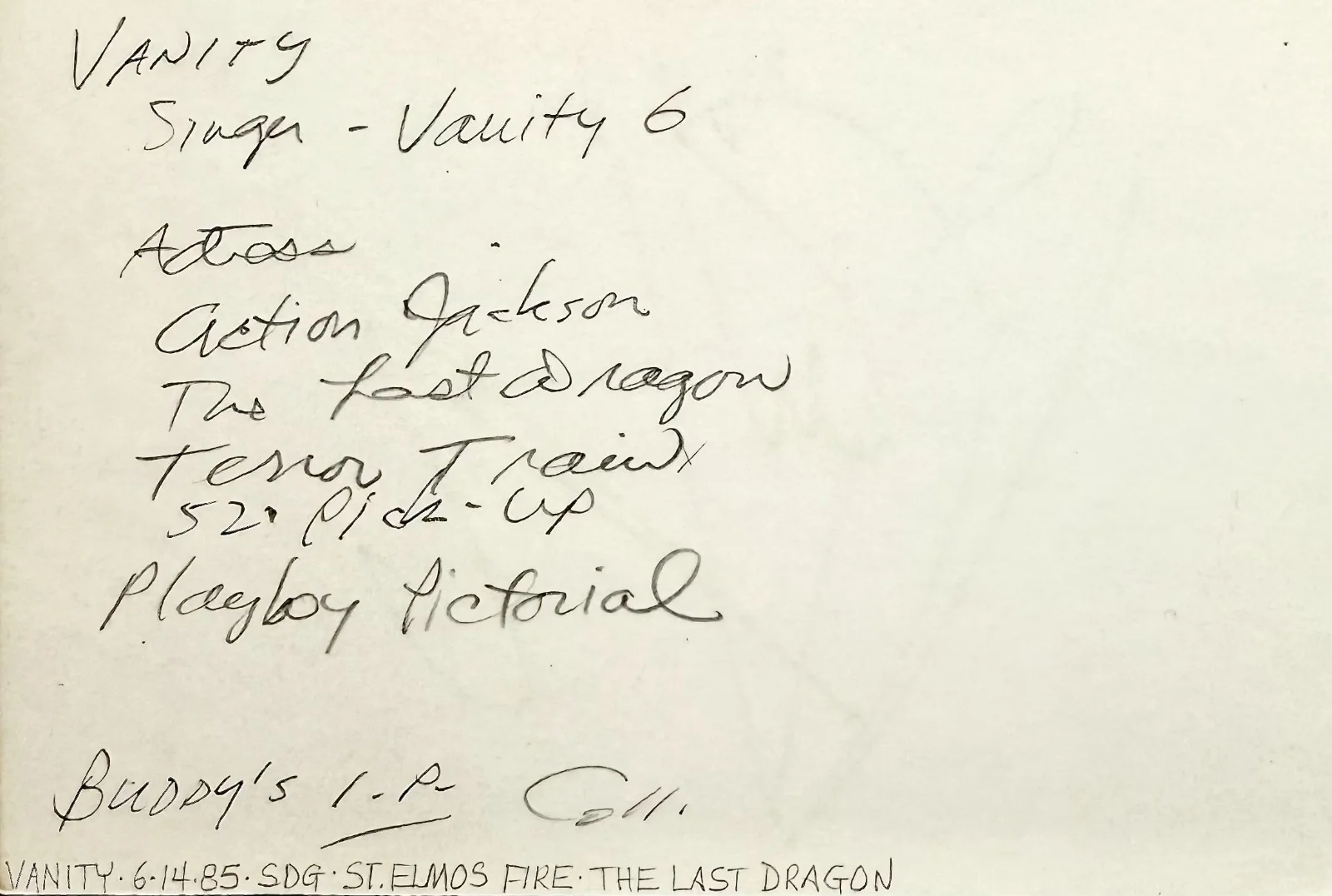 VANITY Signed Autographed 4x6 INDEX CARD Nasty Girl Vanity 6 Sex Symbol PRINCE, изображение 3