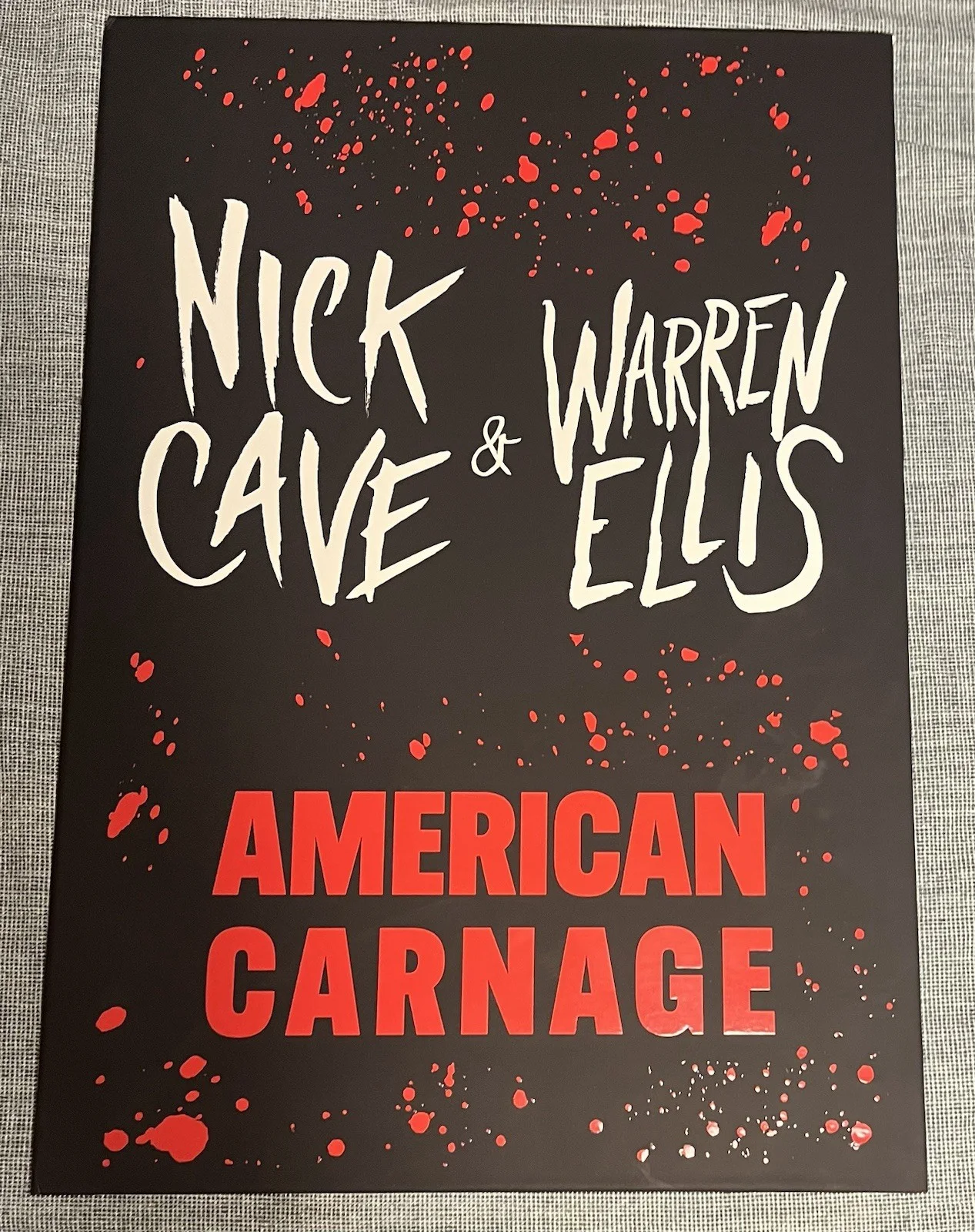 Nick Cave & Warren Ellis: American Carnage-Autographed Show Poster w/ Hardcover, изображение 2