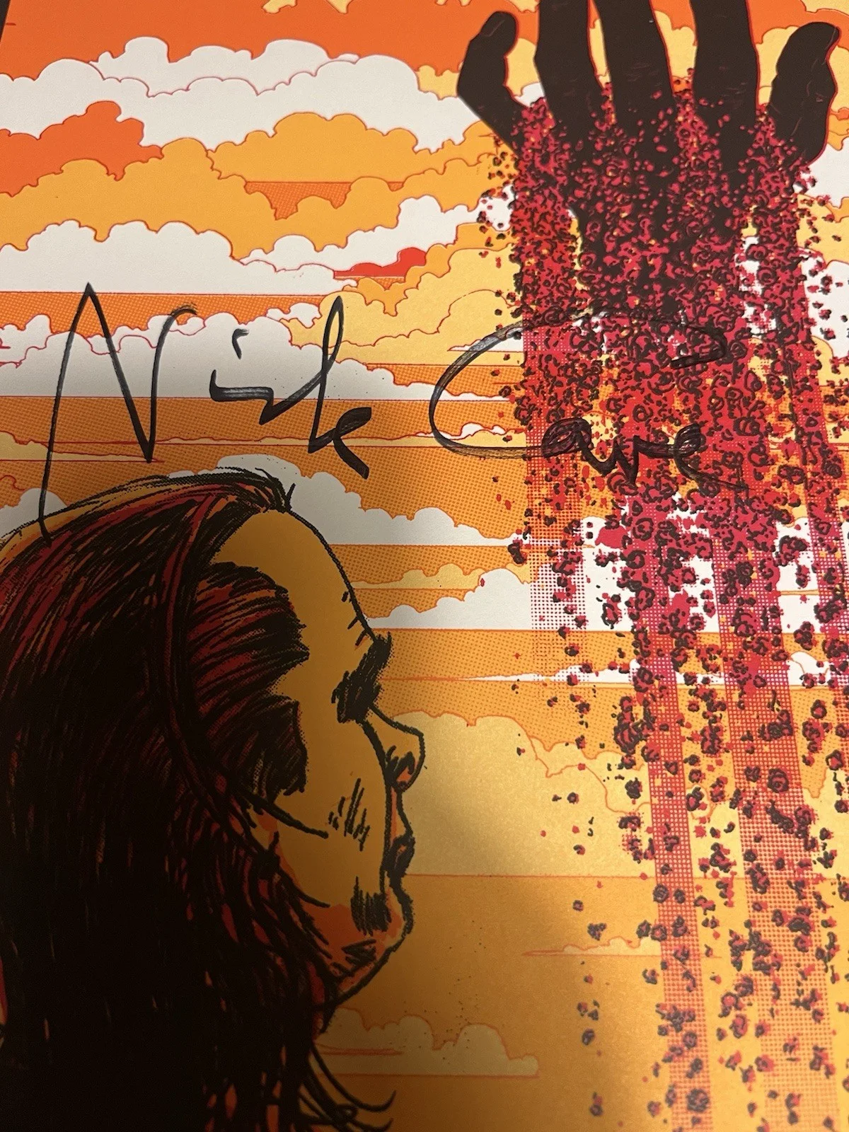 Nick Cave & Warren Ellis: American Carnage-Autographed Show Poster w/ Hardcover, изображение 3