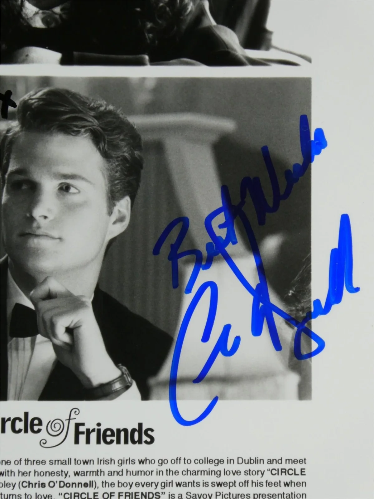 Minnie Driver — Minnie Driver Chris O'Donnell Signed B&W 8x10 Promo Photo Circle Of Friends, изображение 2