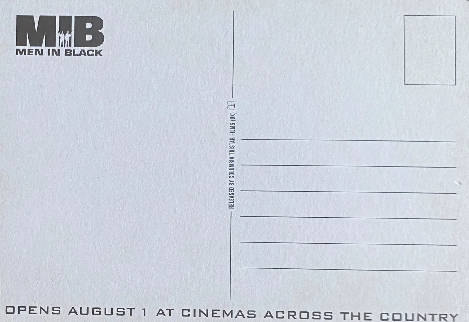 Men in Black Promotional Postcard 1997, image 2