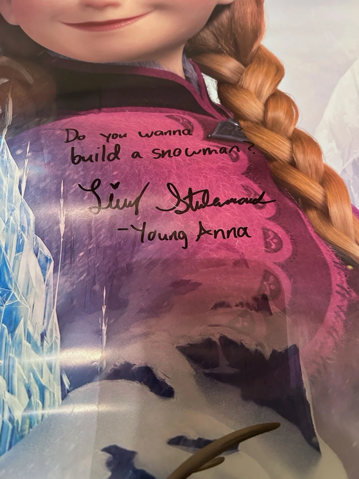 Livvy Stubenrauch Eva Bella — Frozen Signed Poster – Young Elsa & Anna 24x35 Disney Rare UK Release 2013, image 2