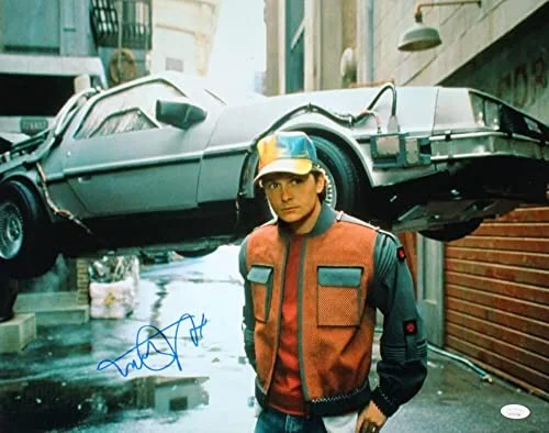 Michael J. Fox — Michael J. Fox Autographed Back to the Future 16x20 Close Up Photo- JSA W *Blue, изображение 3