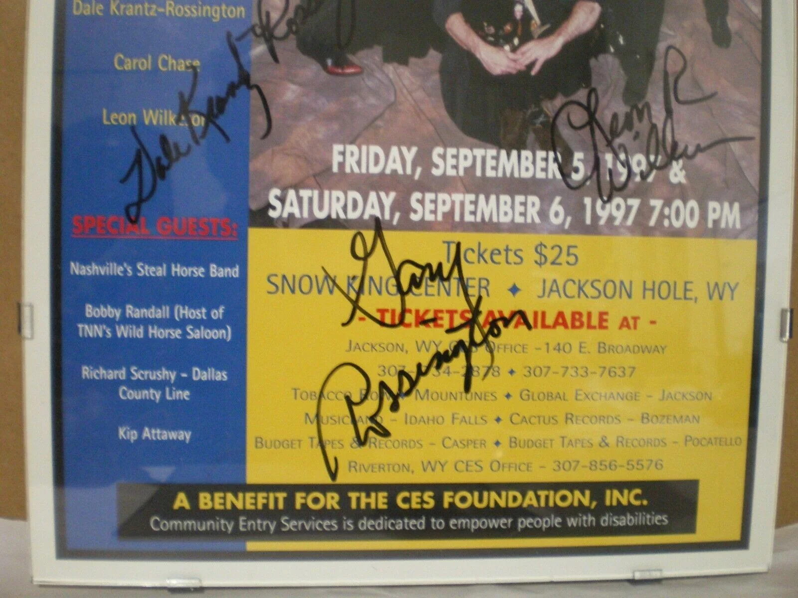 Lynyrd Skynyrd Signed Poster Gary Rossington Billy Powell Johnny Van Zant JSA, изображение 2