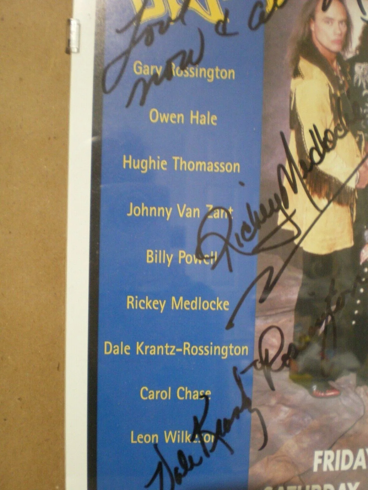 Lynyrd Skynyrd Signed Poster Gary Rossington Billy Powell Johnny Van Zant JSA, изображение 5