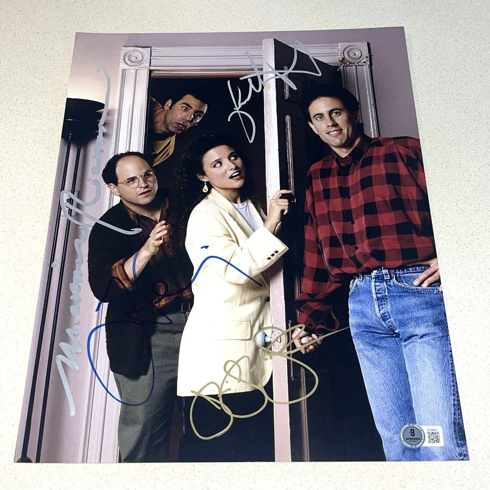 SEINFELD CAST — SEINFELD CAST signed autographed 11X14 PHOTO JERRY ELAINE KRAMER GEORGE BECKETT_