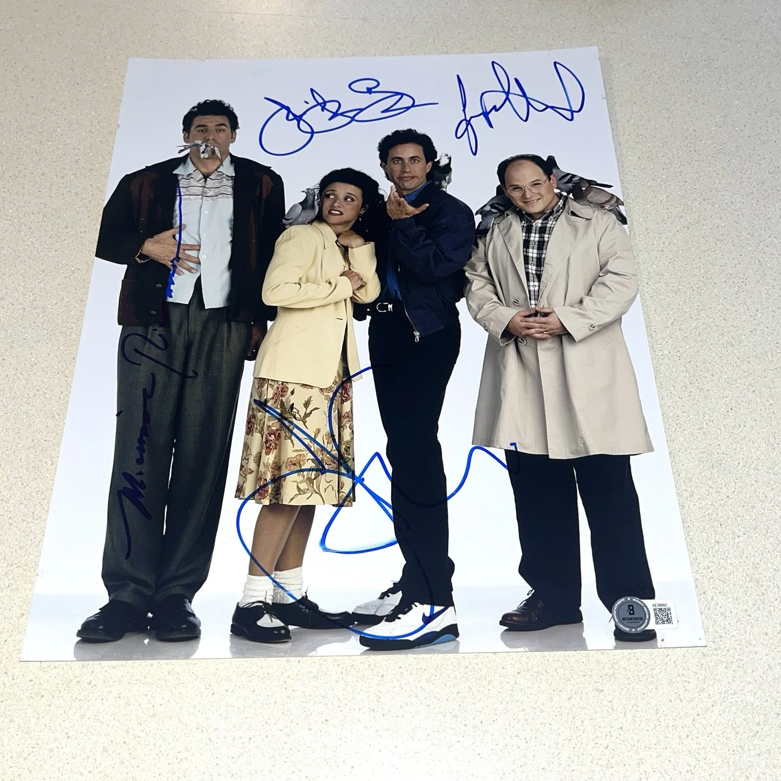 SEINFELD CAST — SEINFELD CAST signed autographed 11X14 PHOTO JERRY ELAINE KRAMER GEORGE BECKETT