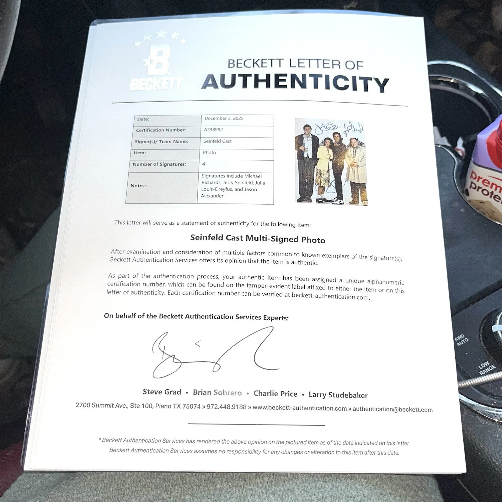 SEINFELD CAST — SEINFELD CAST signed autographed 11X14 PHOTO JERRY ELAINE KRAMER GEORGE BECKETT, изображение 5