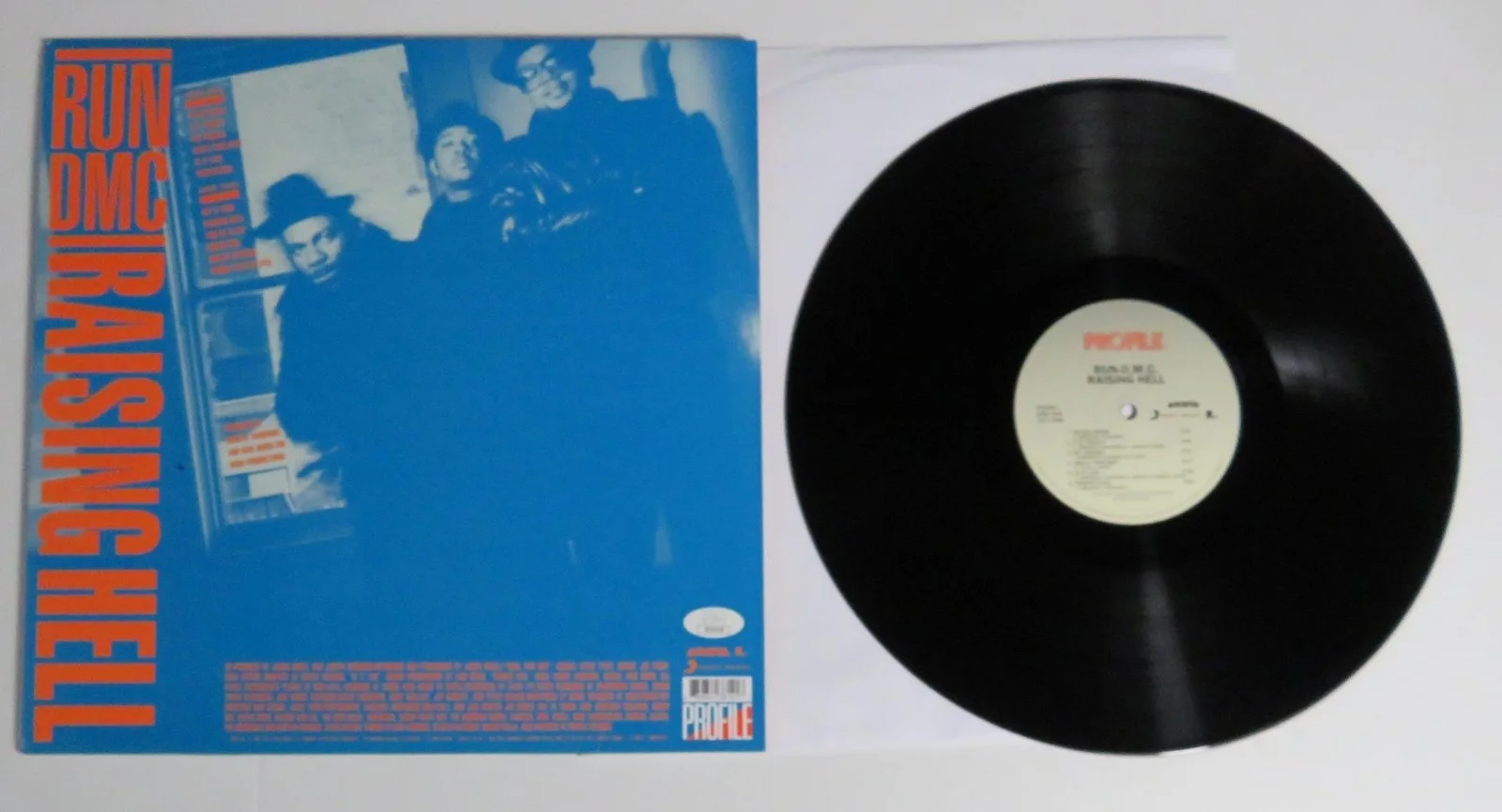 RUN DMC Signed Autograph Auto "Raising Hell" Album Vinyl LP by 2 JSA, image 4