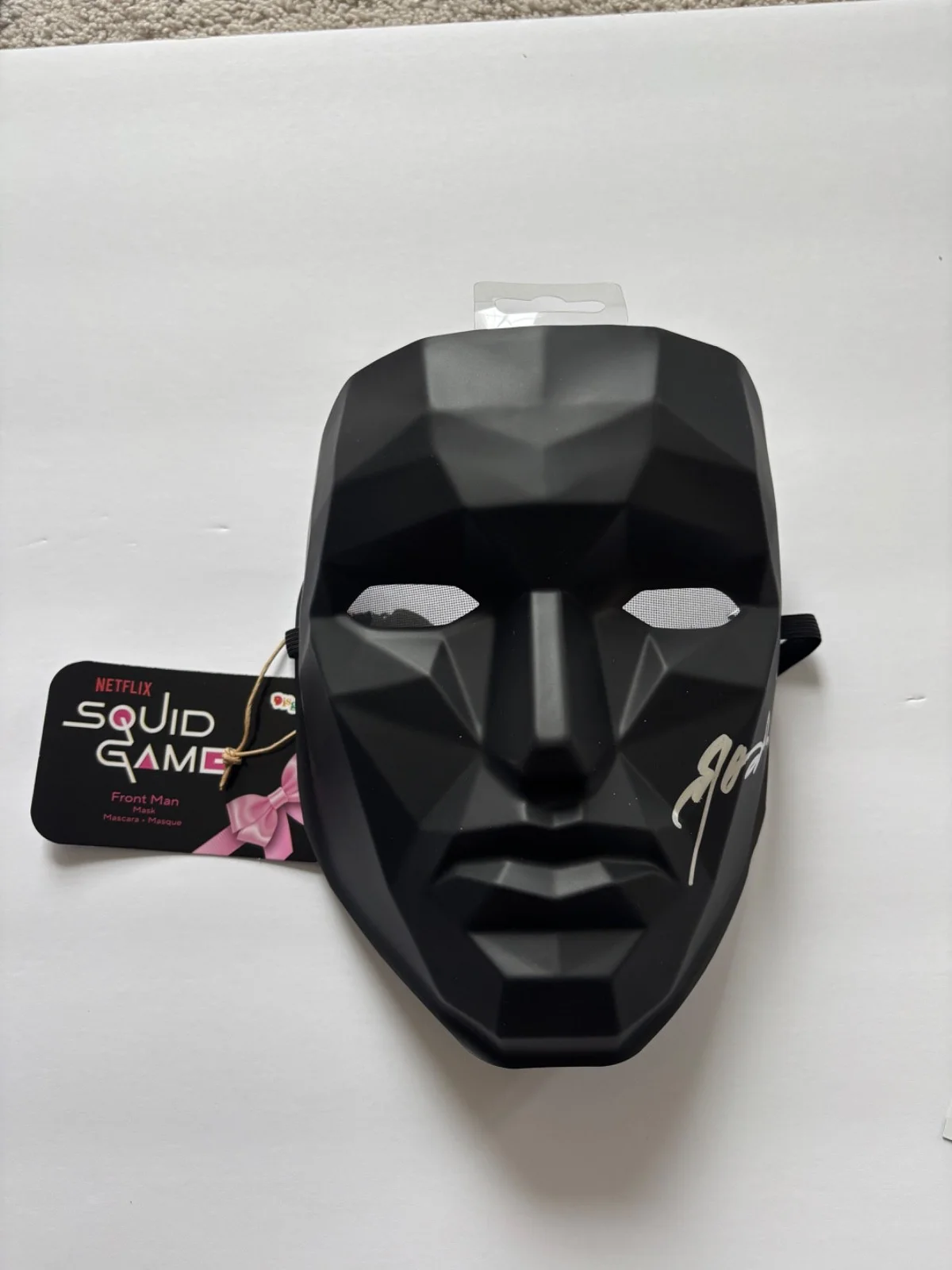 LEE BYUNG HUN SIGNED SQUID GAME FRONT MAN REPLICA PROP MASK TV ACTOR NETFLIX BAS, image 3