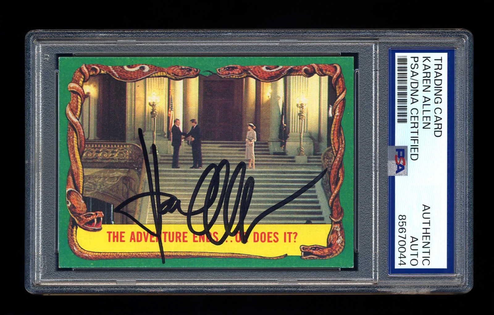Karen Allen — KAREN ALLEN SIGNED 1981 TOPPS RAIDERS OF THE LOST ARK CARD PSA/DNA AUTOGRAPHED