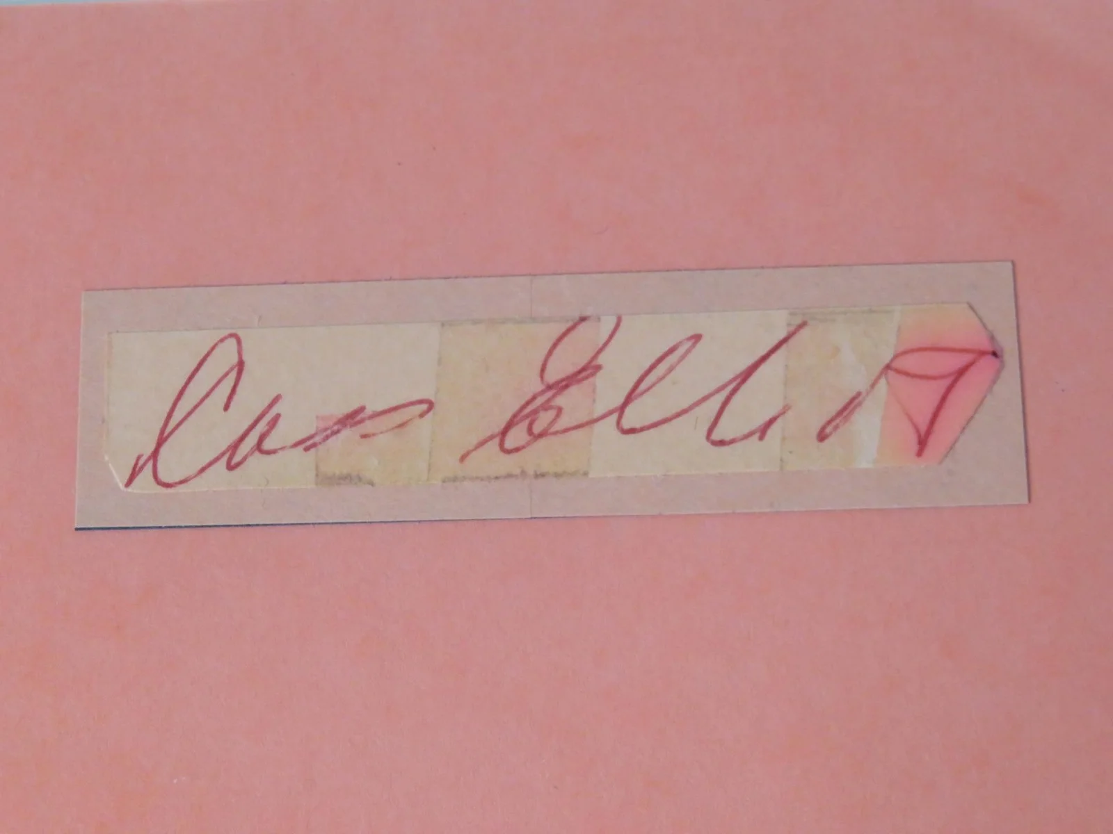 Mama Cass Elliott THE MAMAS & THE PAPAS Signed 3x5 Index Card Cut Slab PSA JSA, изображение 3