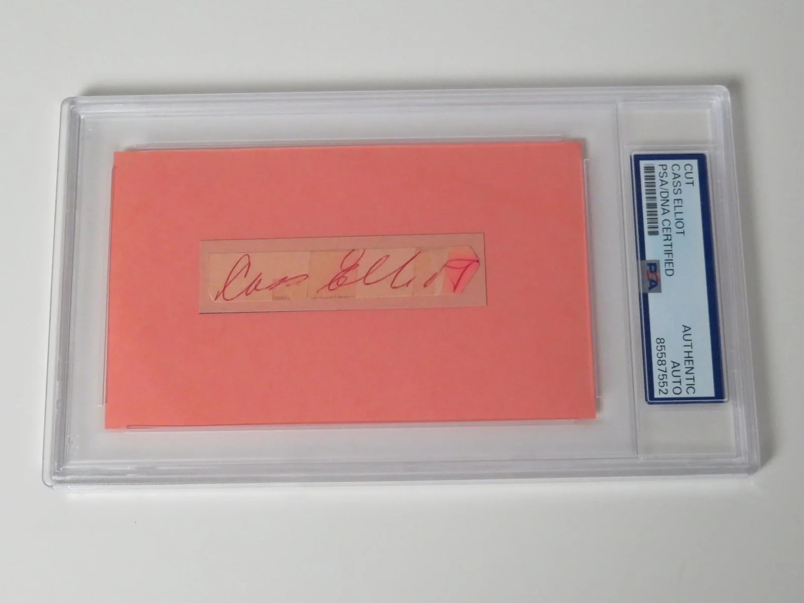 Mama Cass Elliott THE MAMAS & THE PAPAS Signed 3x5 Index Card Cut Slab PSA JSA, изображение 4