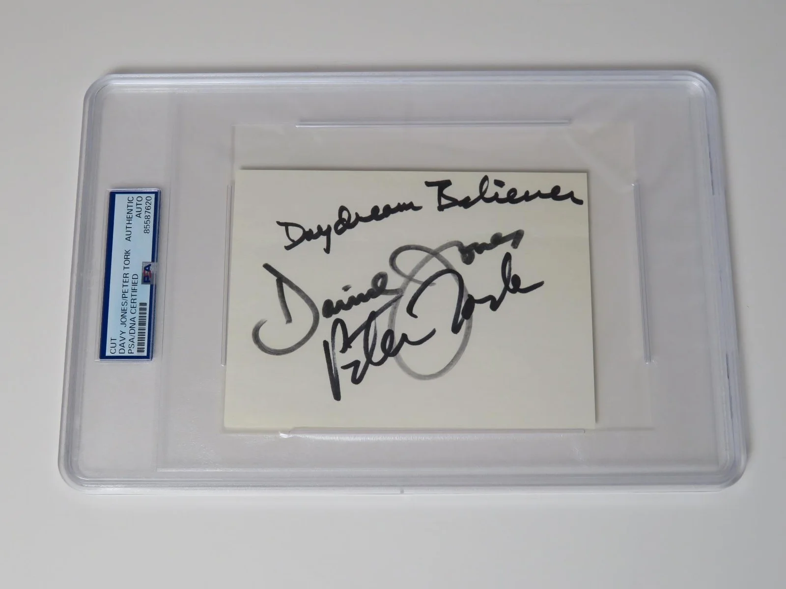 THE MONKEES Signed Autograph Auto Index Card Cut Page Slab by 4 PSA JSA, image 5