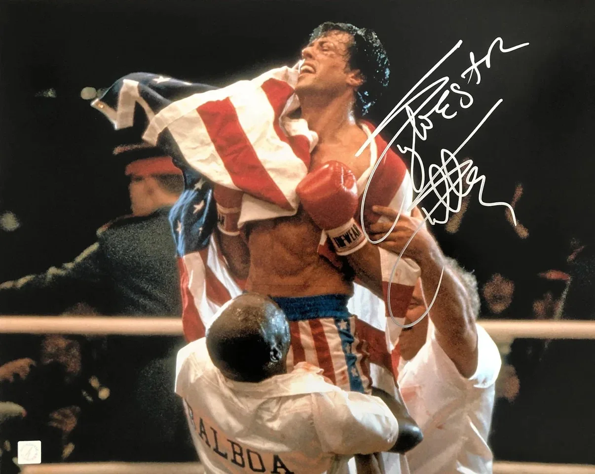 Sylvester Stallone — Sylvester Stallone Signed 16x20 Framed Matted Photo Rocky 4 Victory Auto ASI COA, изображение 2