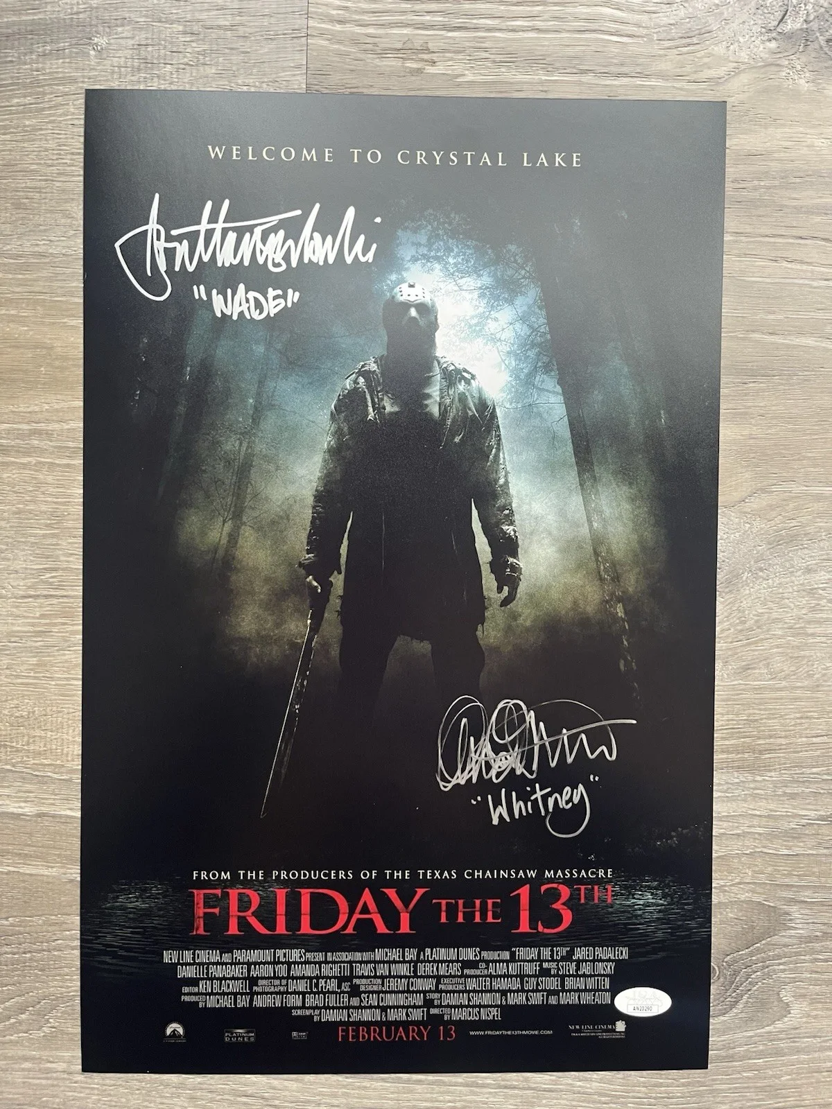 Amanda Righetti Jonathan Sadowski Signed Friday The 13th 11x17 Photo JSA COA F13, изображение 2