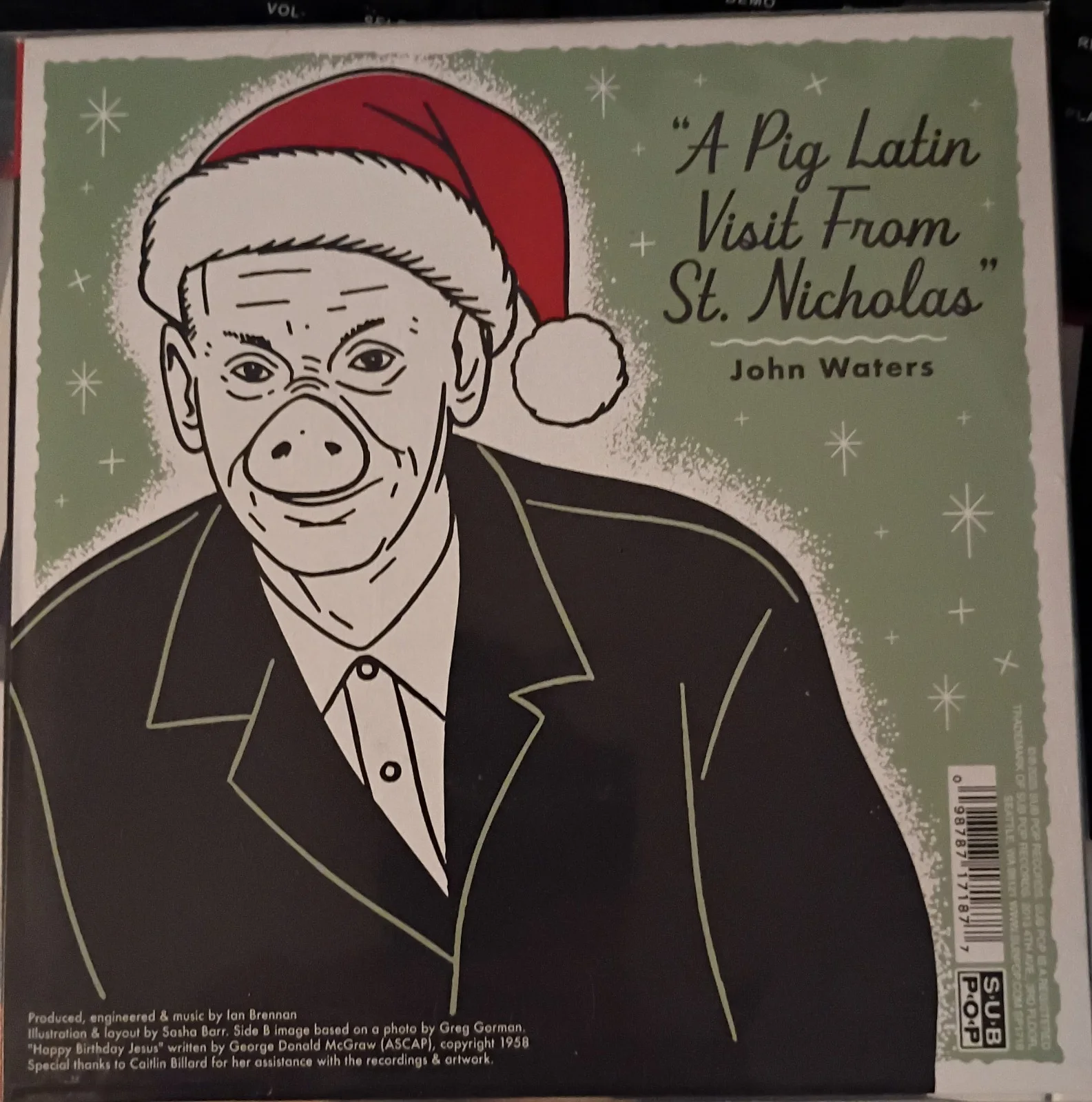 John Waters Signed Vinyl Covers Little Cindy Happy Birthday Jesus, изображение 2