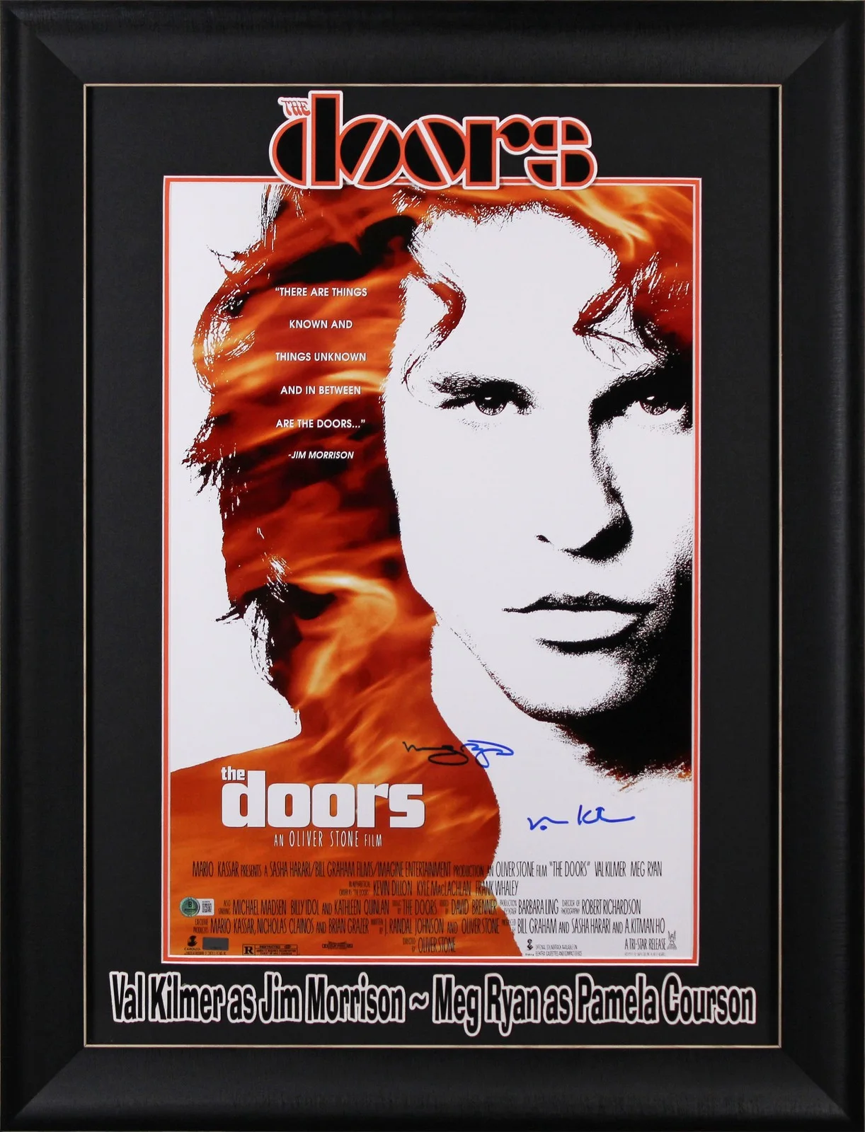 Val Kilmer & Meg Ryan — Val Kilmer & Meg Ryan The Doors Authentic Signed Framed 16x24 Photo BAS
