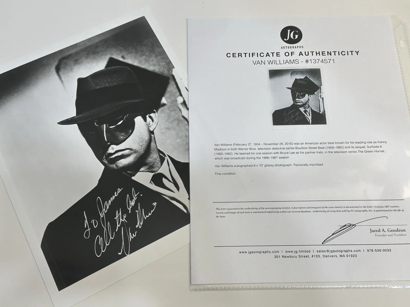 Van Williams — The Green Hornet 💎 Van Williams Signed Photo 💎 COA, image 5