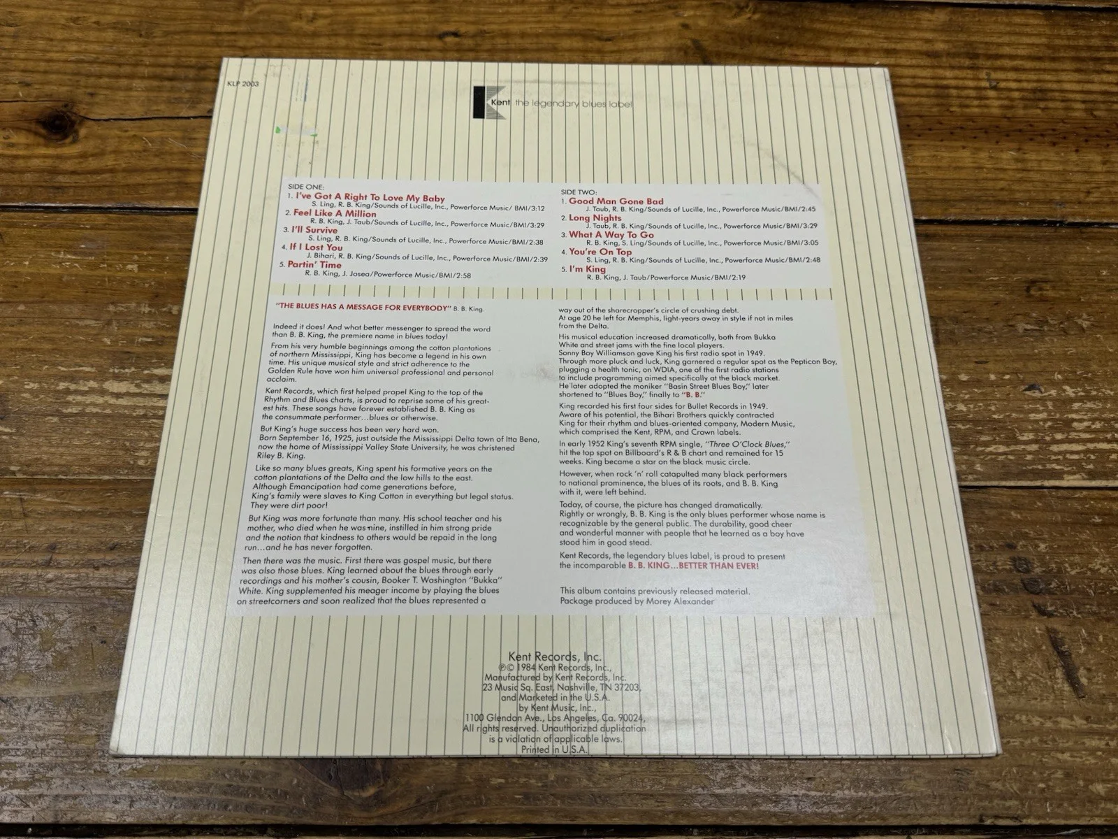 B.B. KING HAND SIGNED AUTOGRAPHED “BETTER THAN EVER” RECORD ALBUM LP W/ COA, image 4