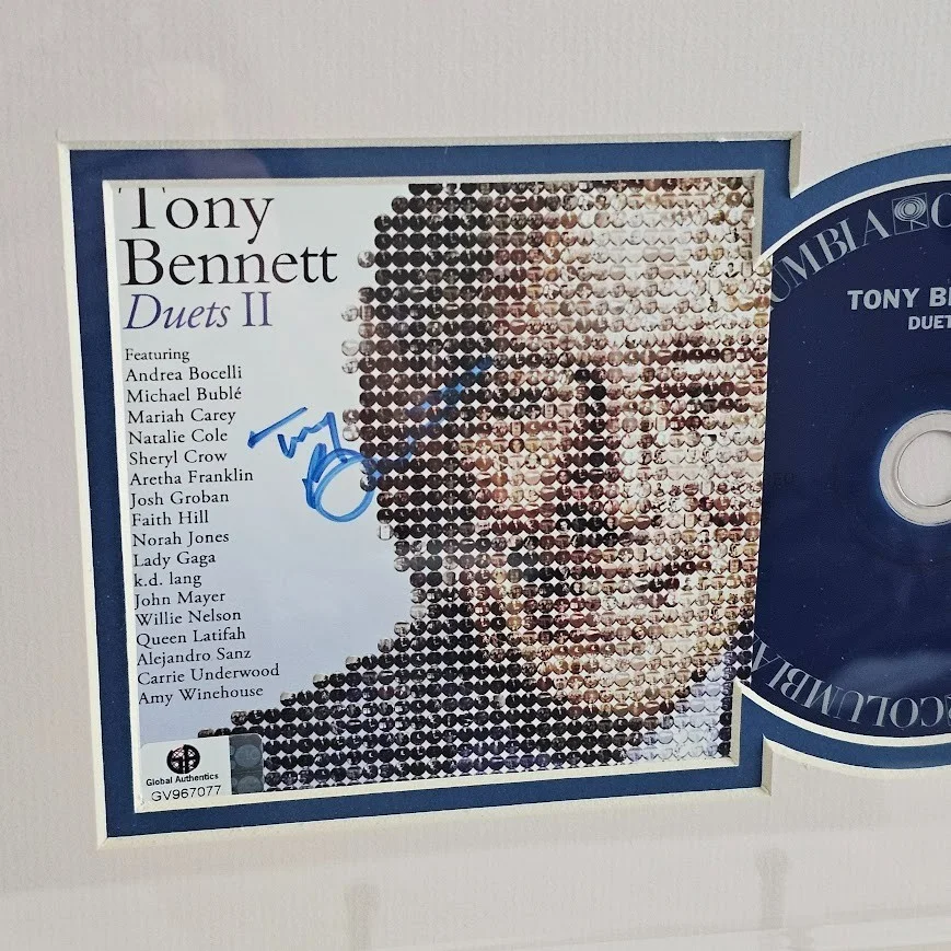Tony Bennett Autographed Signed CD Duets II Framed COA, image 2