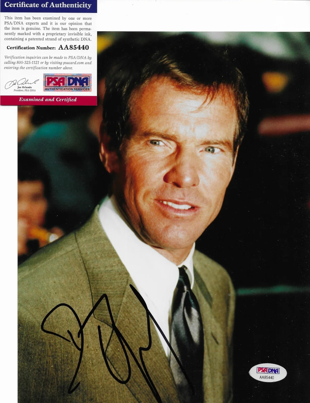 Dennis Quaid — Dennis Quaid The Rookie Signed 8x10 Photo Autographed PSA/DNA COA 40, изображение 2
