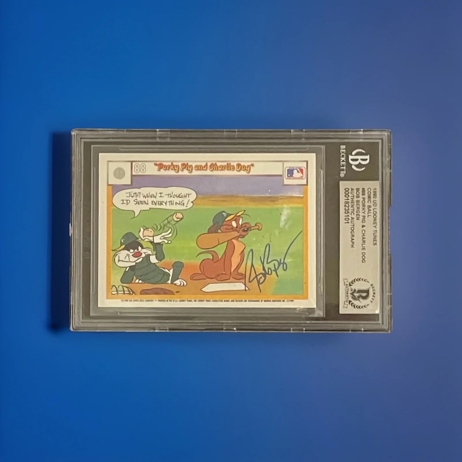 Bob Bergen — Bob Bergen 1990 Upper Deck BAS Signed Looney Tunes Card Autographed Slabbed