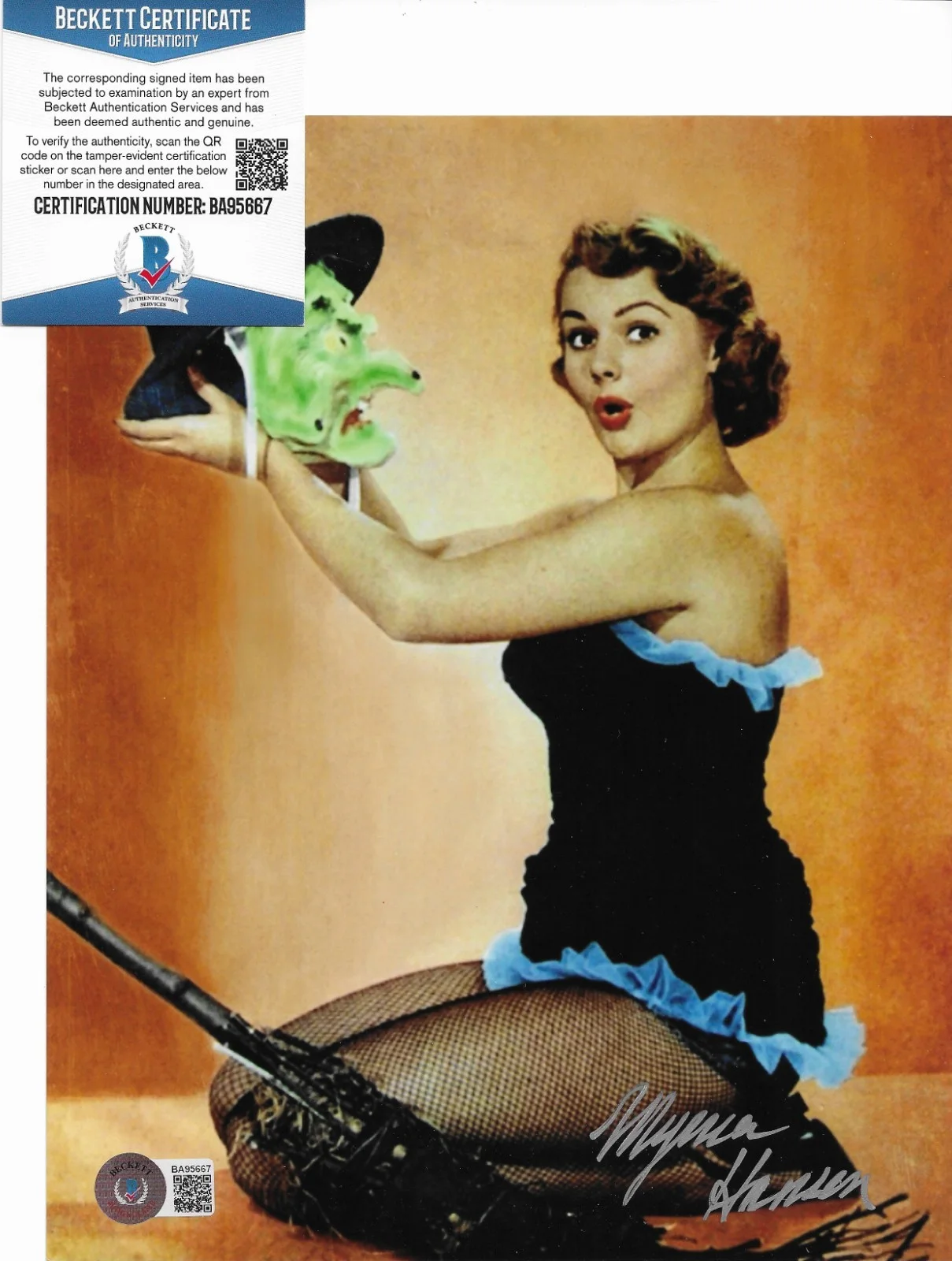 Myrna Hansen — Myrna Hansen Signed 8x10 Photo Autographed BAS COA Miss USA 1953, изображение 2