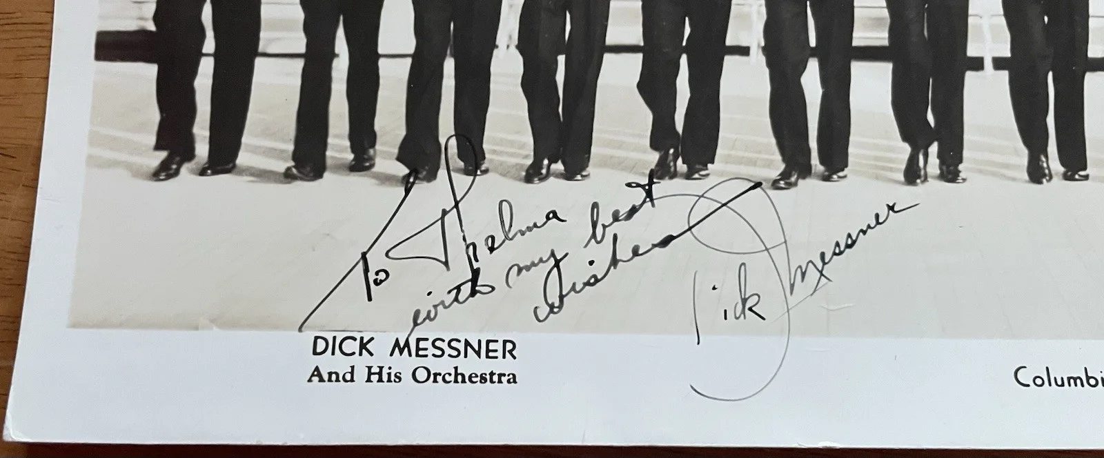 Big Band Leader Dick Messner Autographed Photo, image 2