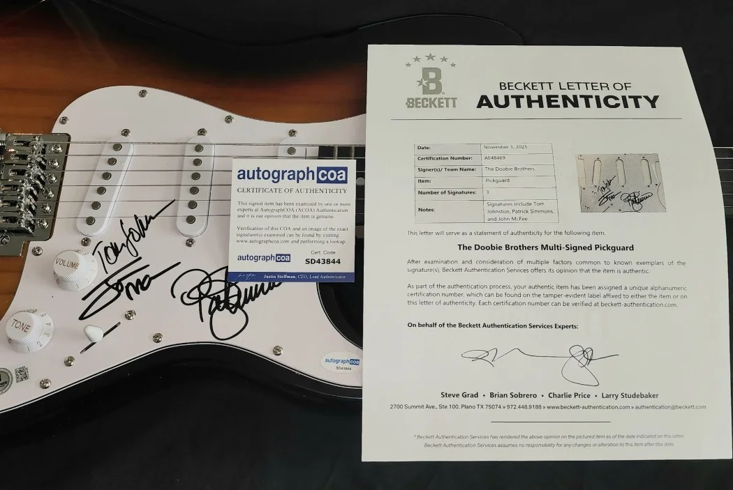 The Doobie Brothers Signed Guitar Tom Johnston Patrick Simmons John McFee BAS, image 3