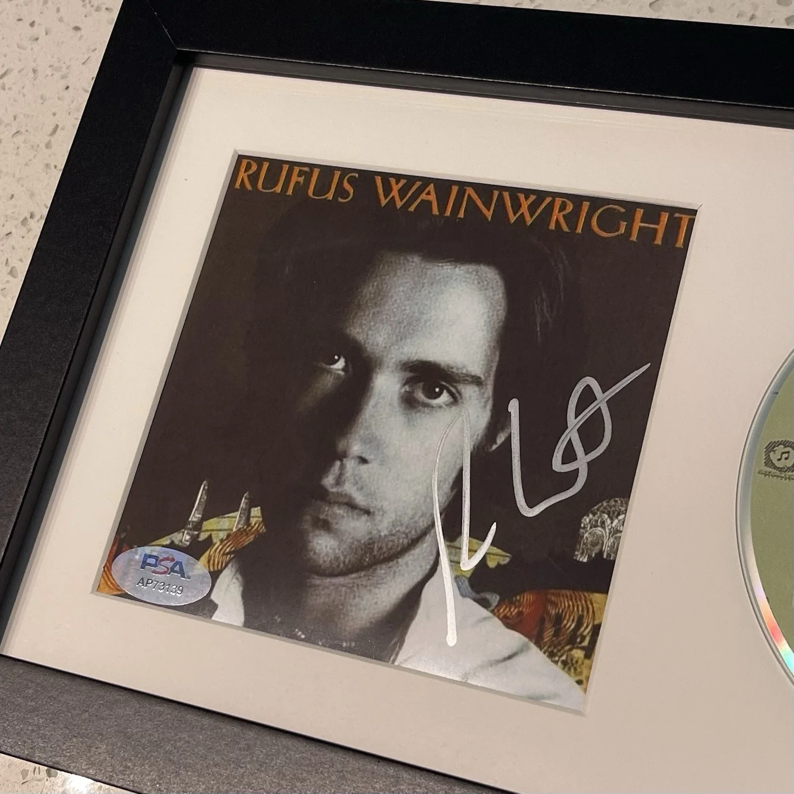 RUFUS WAINWRIGHT SIGNED SELF TITLED CD ALBUM AUTOGRAPH FRAMED PSA COA, image 2