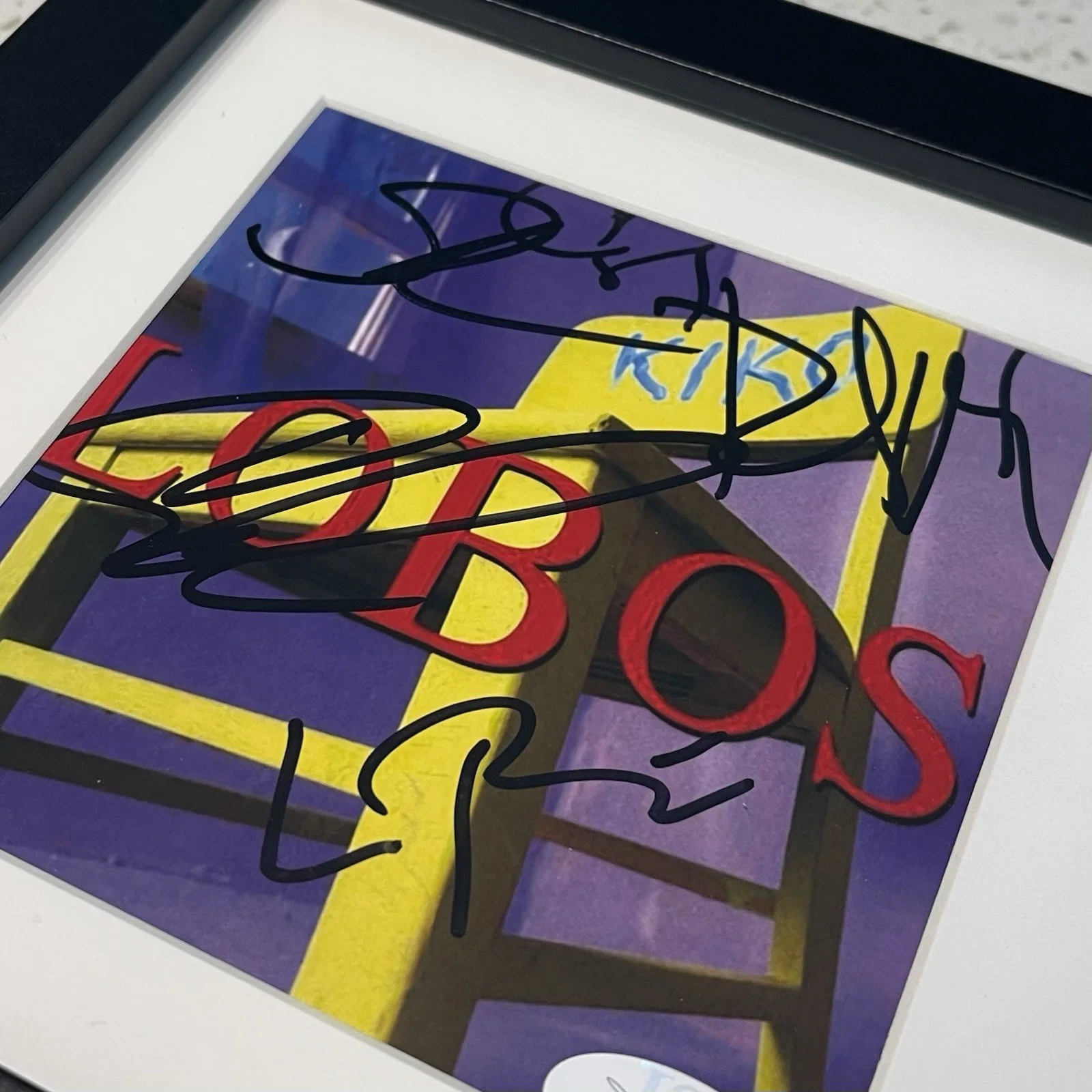 LOS LOBOS FULL BAND SIGNED KIKO CD ALBUM AUTOGRAPH FRAMED JSA COA, изображение 3