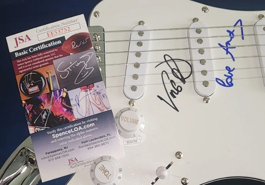 Erasure Signed Autographed Electirc Guitar Andy Bell Vince Clarke JSA EE53752, image 2