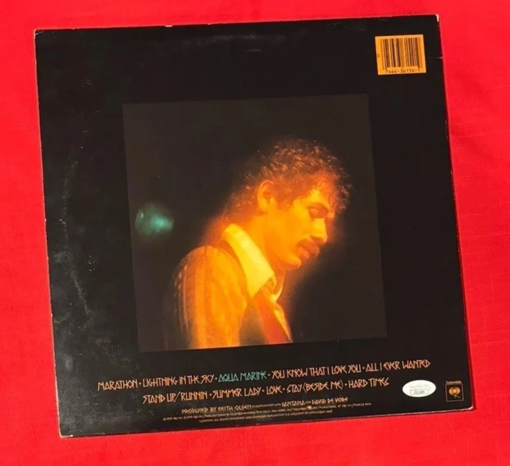 Carlos Santana MARATHON Vinyl Album Signed Autographed JSA, изображение 2