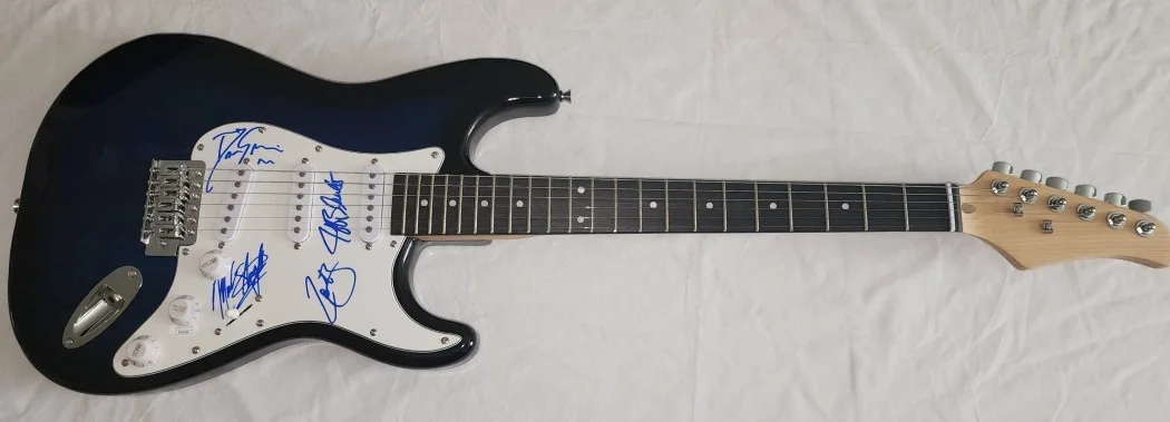 Slaughter Signed Band Guitar Mark Slaughter Jeff Bland Dana Strum +1 JSA EE50666, image 2