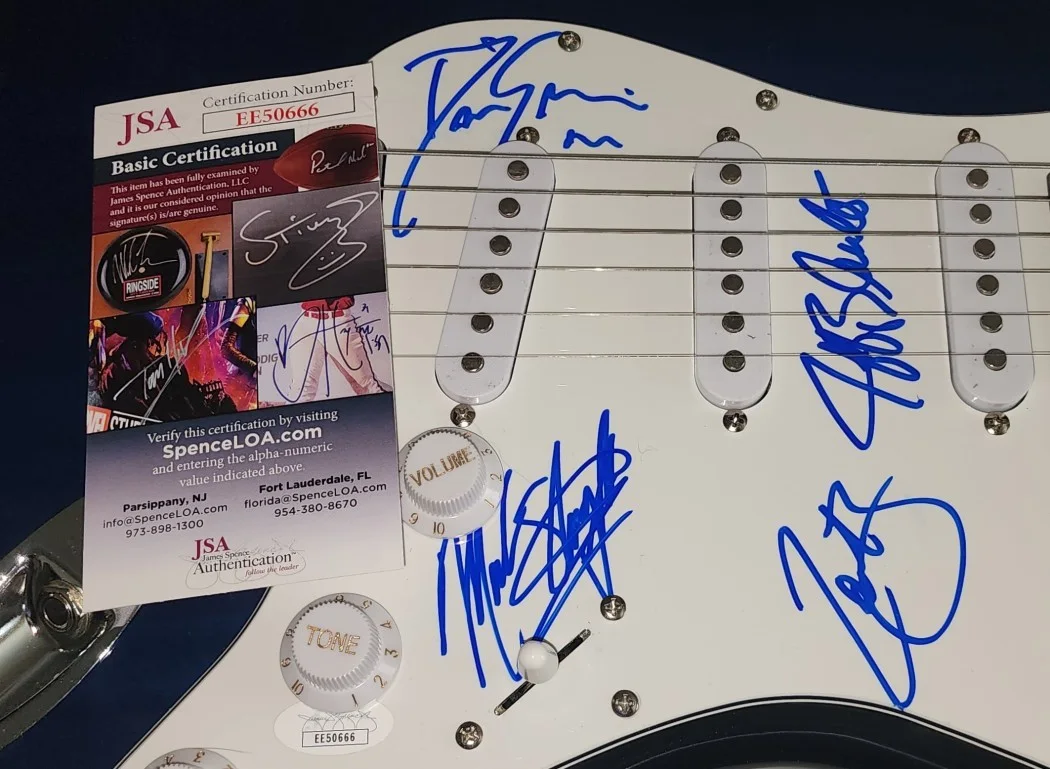 Slaughter Signed Band Guitar Mark Slaughter Jeff Bland Dana Strum +1 JSA EE50666, image 3