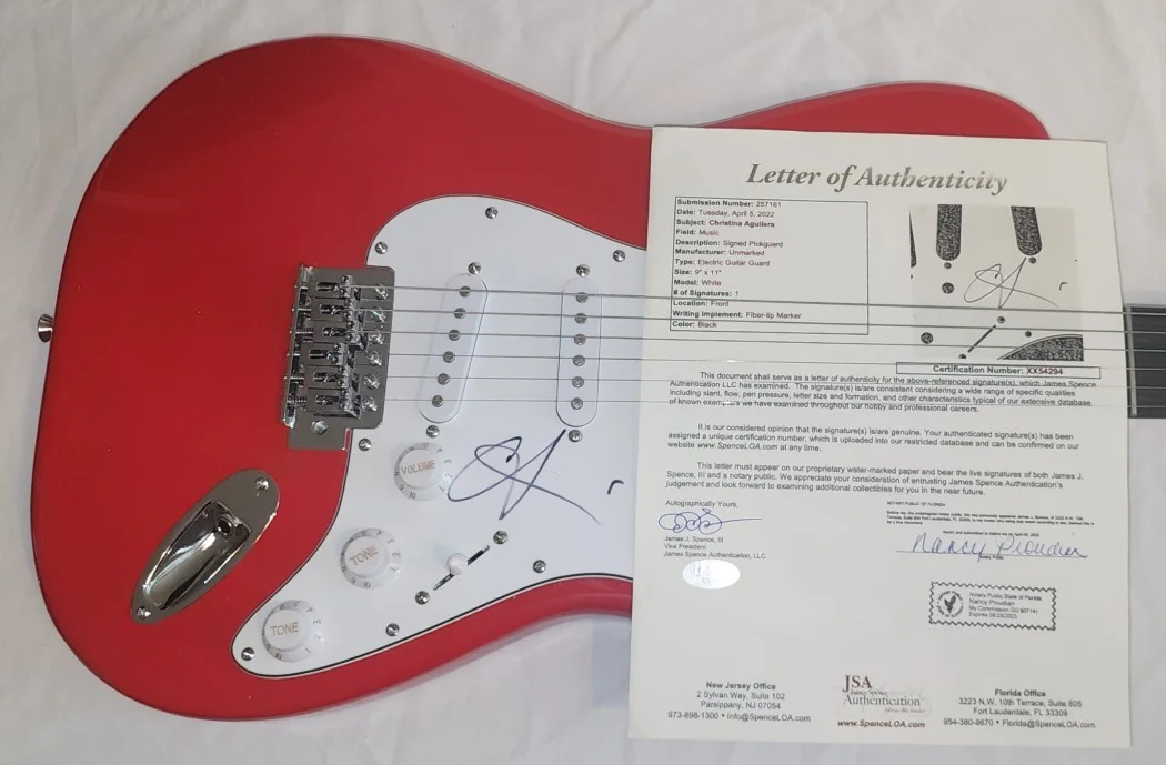 Christina Aguilera Signed Autographed Electirc Guitar Lady Marmalade JSA XX54294, image 3