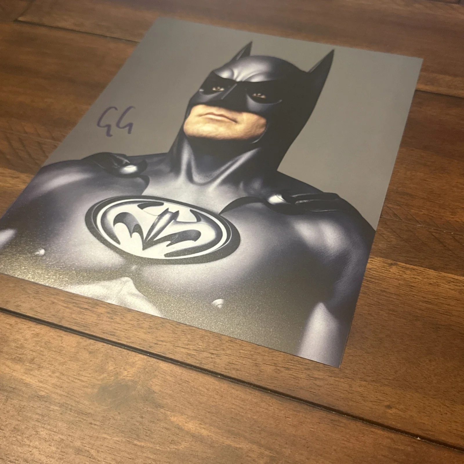 George Clooney — George Clooney HOF Actor Autographed Batman 8x10 Photo w/Proof & COA Authentic, image 2