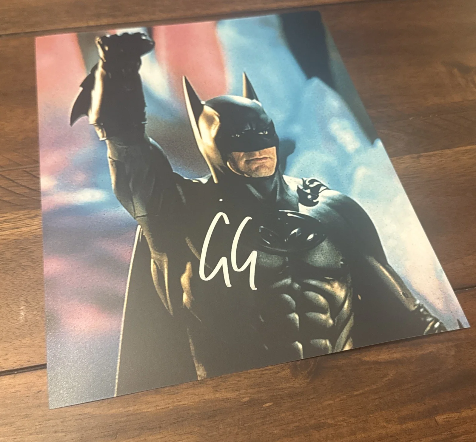George Clooney — George Clooney HOF Actor Autographed Batman 8x10 Photo w/Proof & COA Authentic