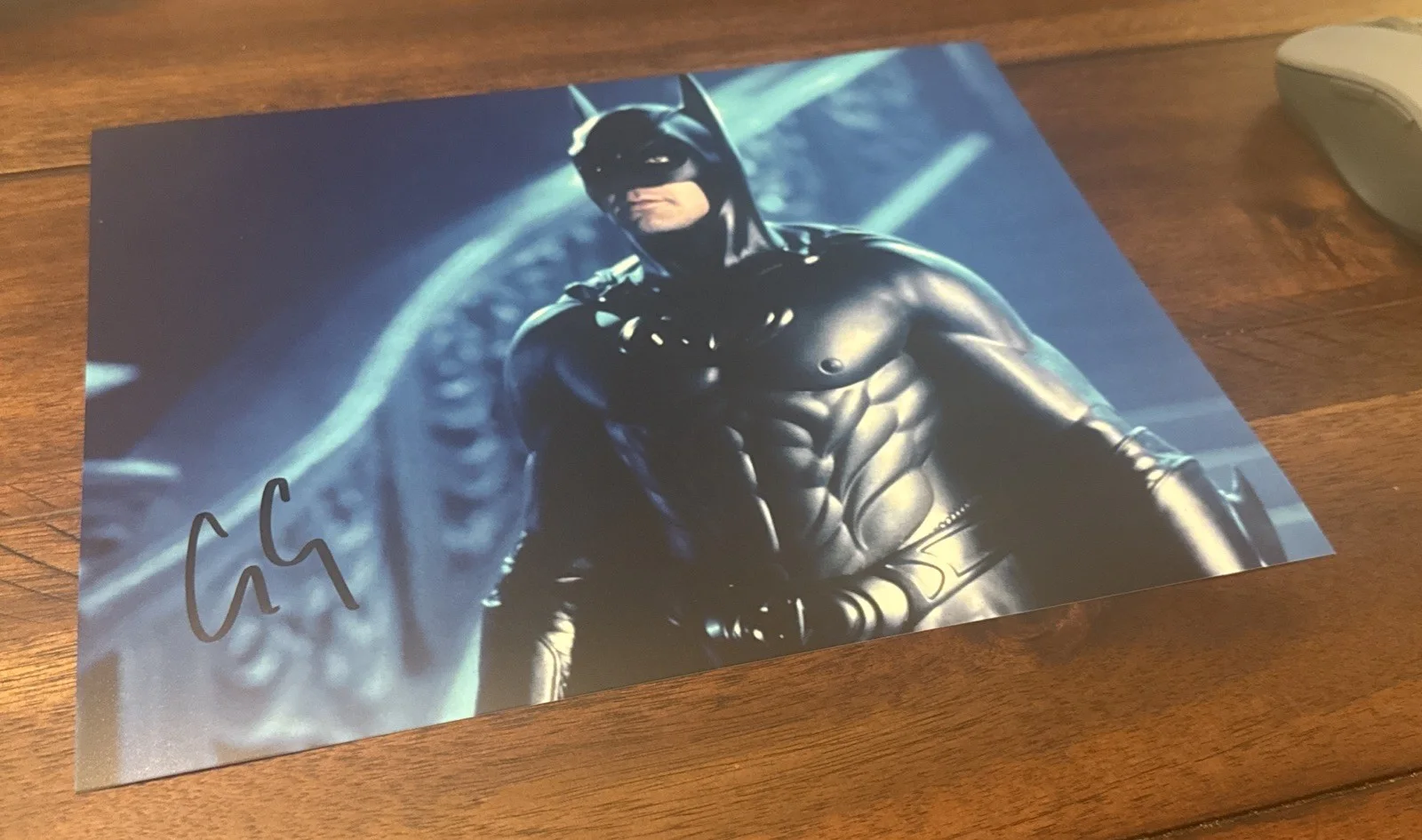 George Clooney — George Clooney HOF Actor Autographed Batman 8x10 Photo w/Proof & COA Authentic