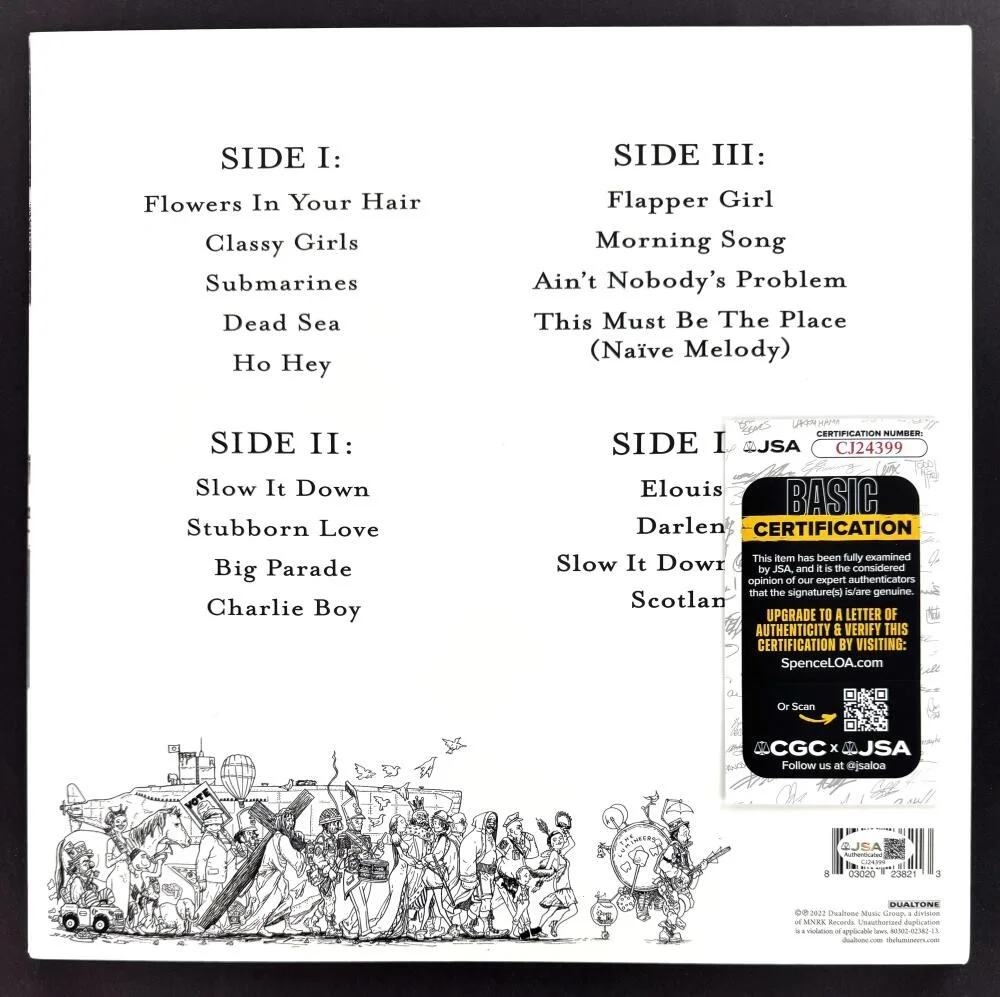 Jeremiah Fraites, Wesley Schultz — The Lumineers Wesley & Jeremiah Signed Autograph Album Vinyl Record LP JSA COA, изображение 2