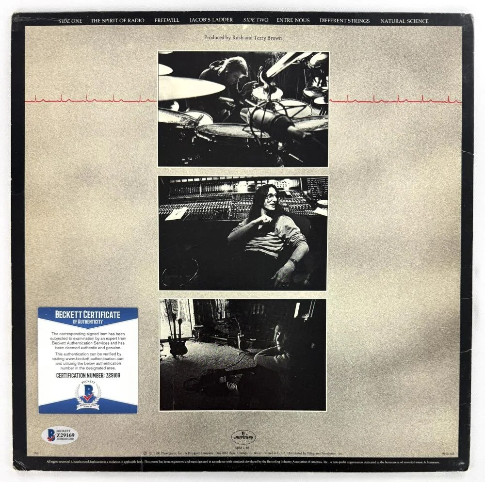 Alex Lifeson — Alex Lifeson Rush Signed Autograph Album Vinyl Record - Permanent Waves Beckett, image 2