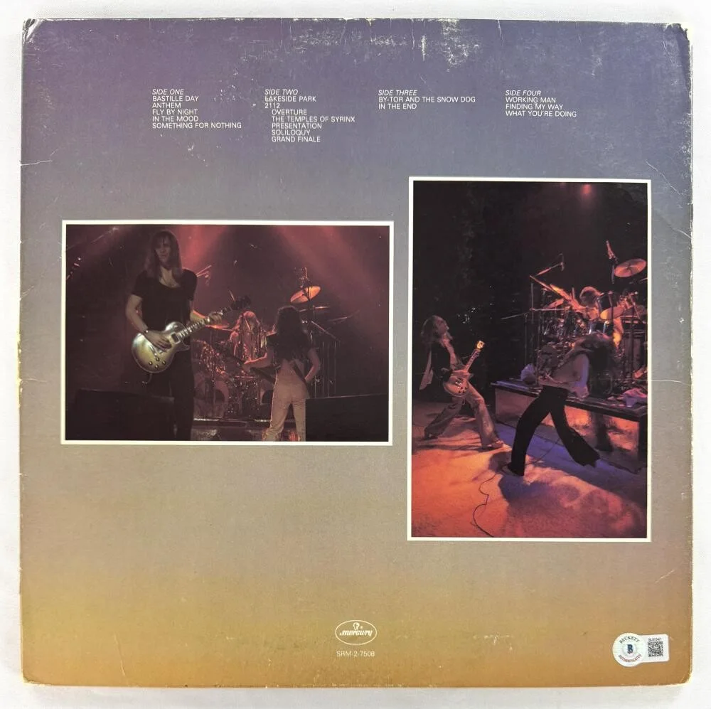 Geddy Lee — Geddy Lee Rush Signed Autograph Album Vinyl Record - All World's A Stage Beckett, image 2