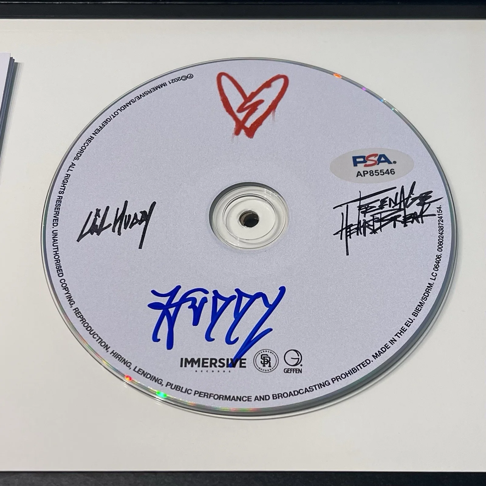 LIL HUDDY SIGNED TEENAGE HEARTBREAK CD ALBUM CHASE HUDSON AUTOGRAPH PSA COA, изображение 2