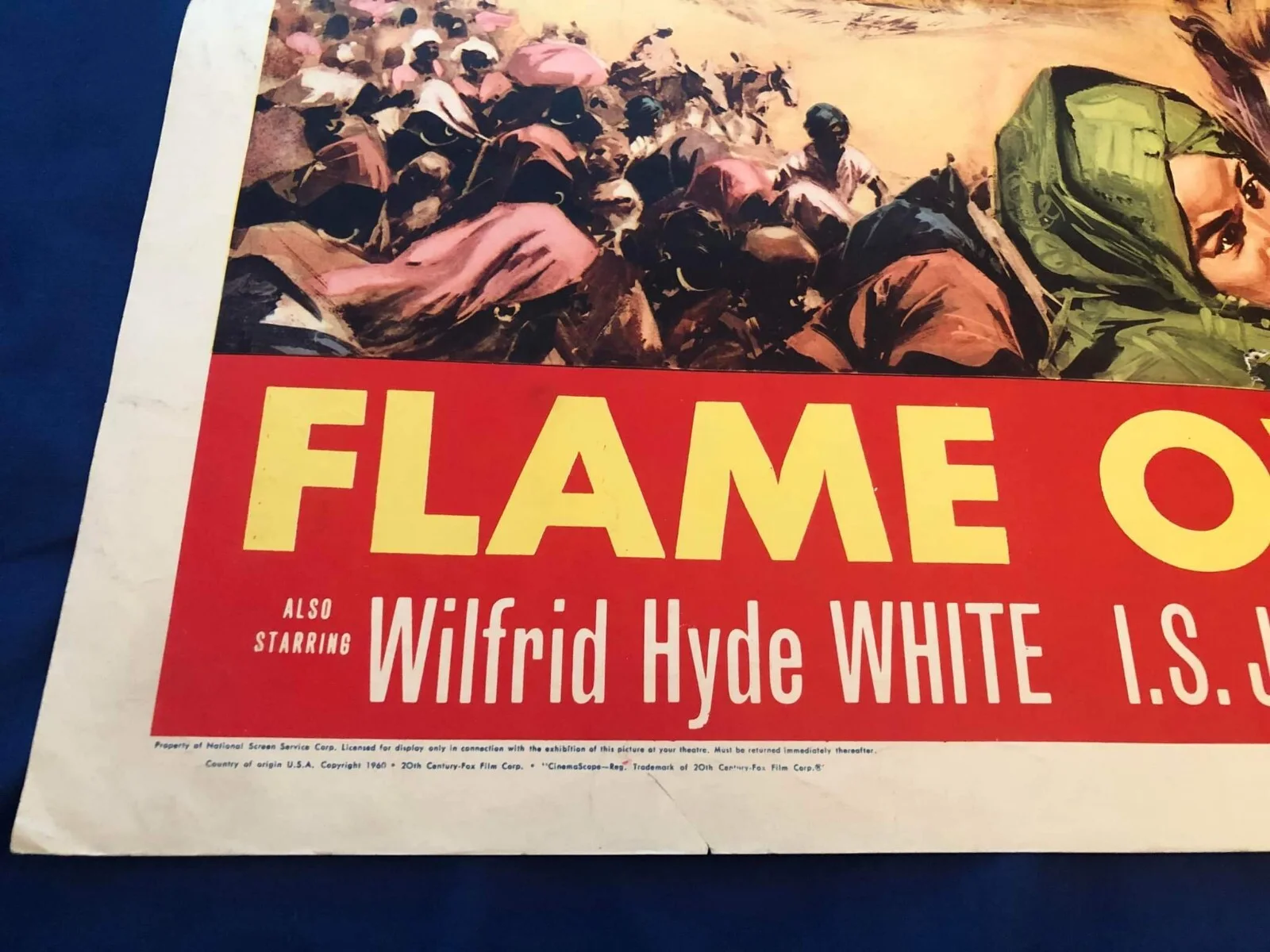 Rare original Film Poster/Cinema display card/FLAME OVER INDIA/Lauren Bacall, изображение 3